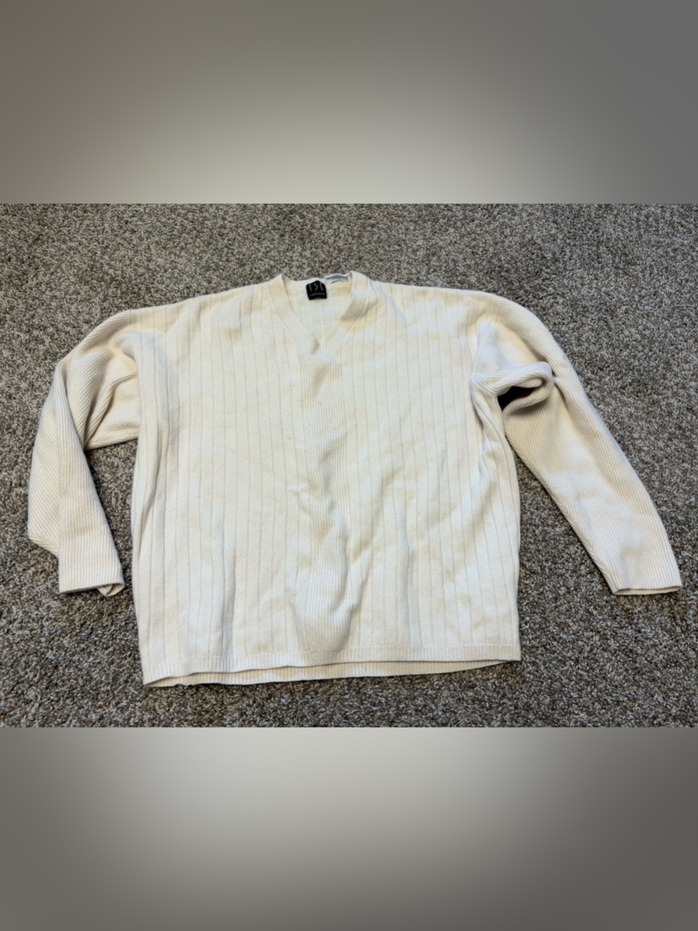 TSE 100% Cashmere Ribbed Knit Sweater | Ivory/Cream | Luxury Essential